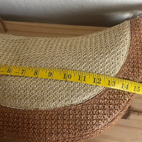 Anthropologie Woven Two Toned Moon Crossbody Purse - Picture 6 of 7